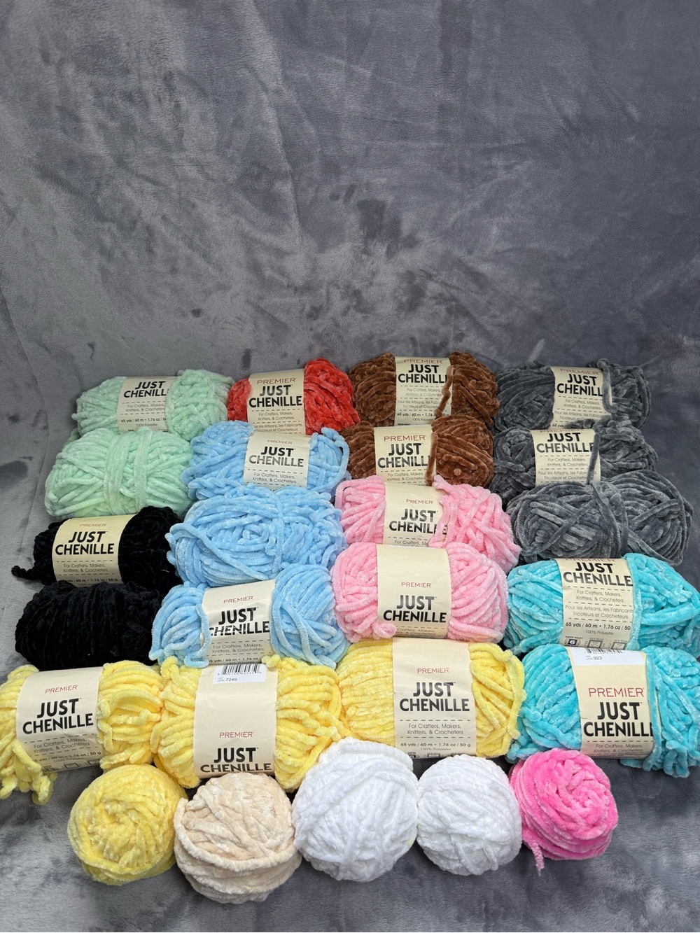Premier Just Chenille Yarn Destash Lot - 16 Skeins/ 5 extras  (Super Bulky 6)